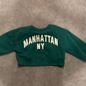 Zara Girls Forrest Green Manhattan NY Sweatshirt Size 6-7